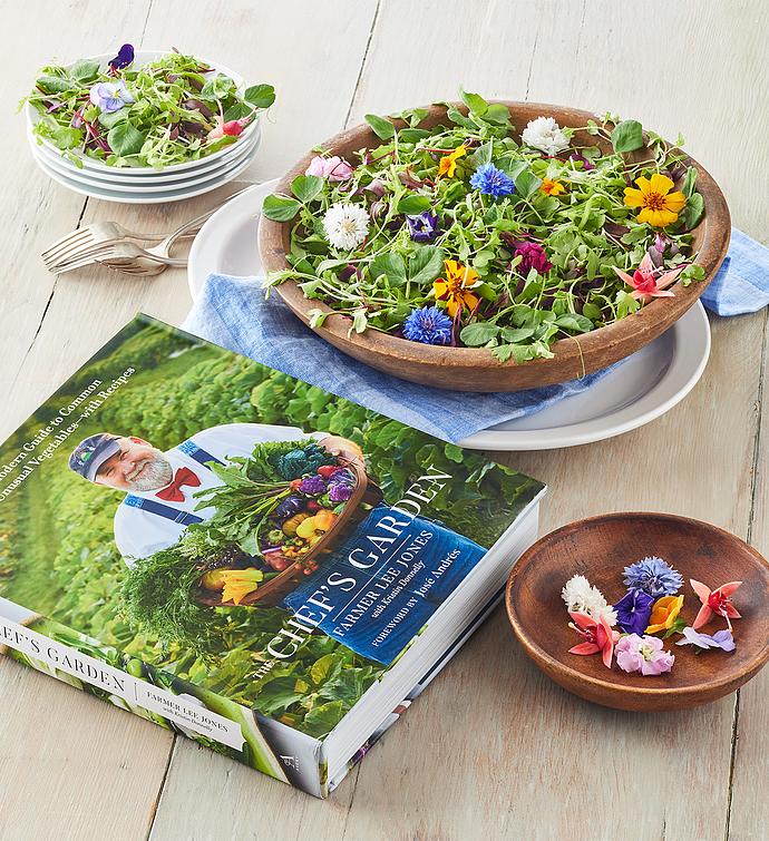 The Chef&#39;s Garden Greens with Edible Flowers and Cookbook